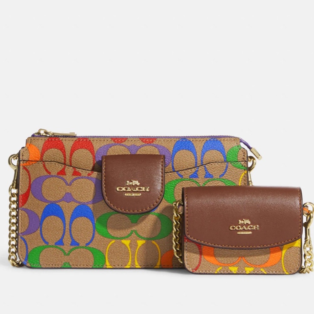 COPY - Coach Rainbow Crossbody With Card Case NWT